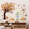 Fall Maple Leaves Wall Decals Autumn Pumpkin Scarecrow Wall Stickers
